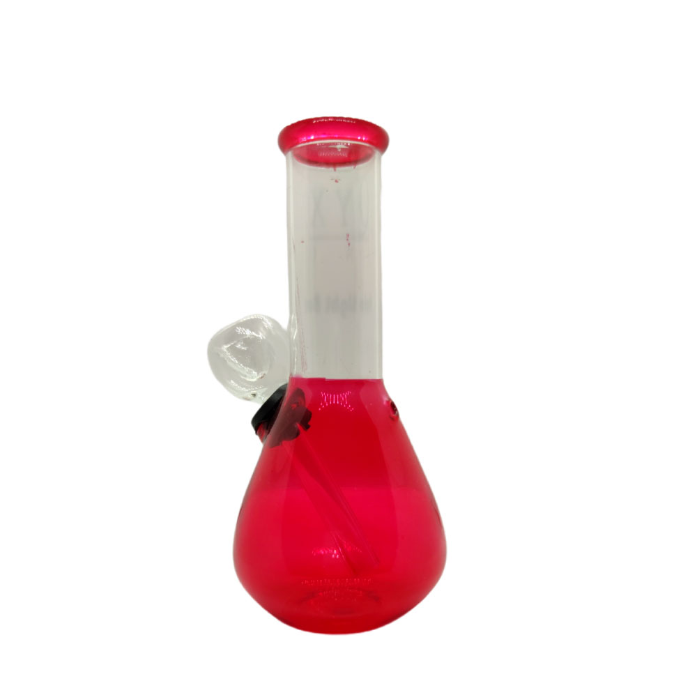 Bong de vidrio transparente rojo - Imagen 3