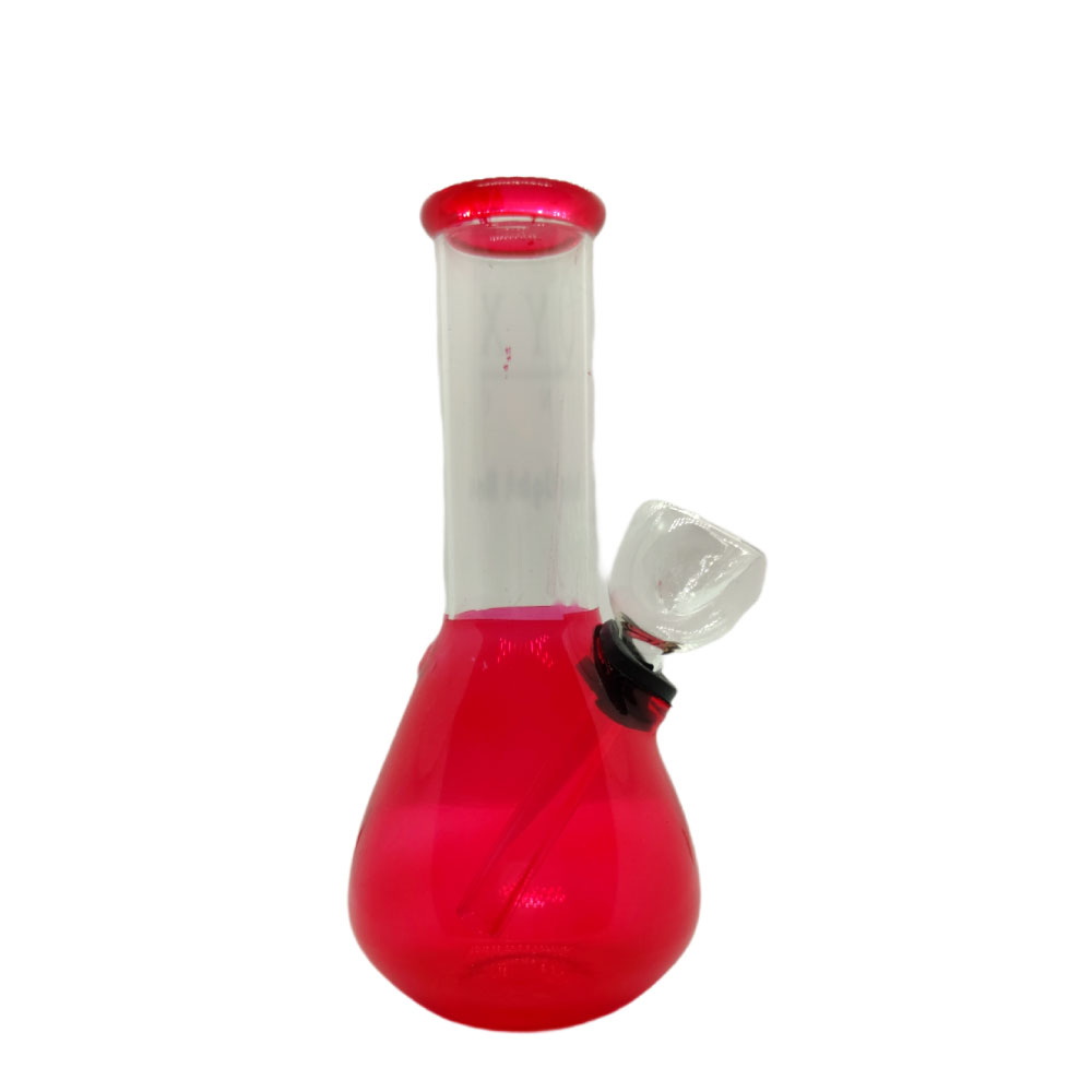 Bong de vidrio transparente rojo - Imagen 2