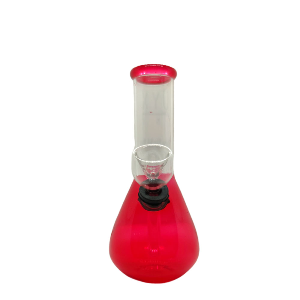 Bong de vidrio transparente rojo