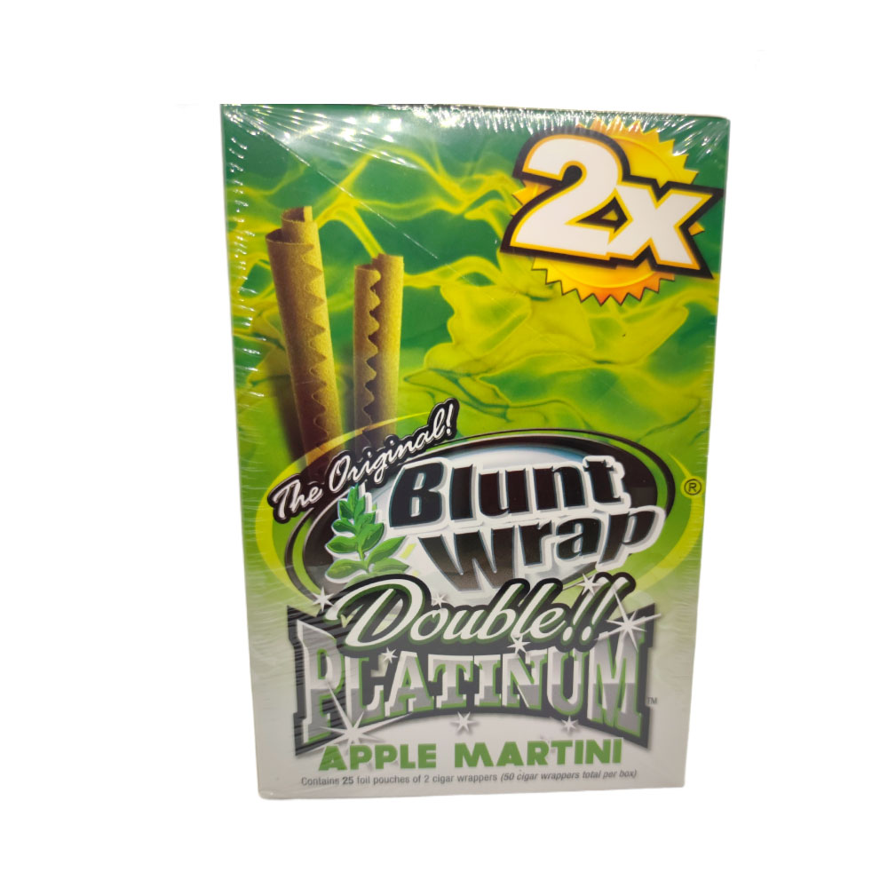 Papel para cigarrillo Blunt Wrap double Platinum Apple Martini x 25