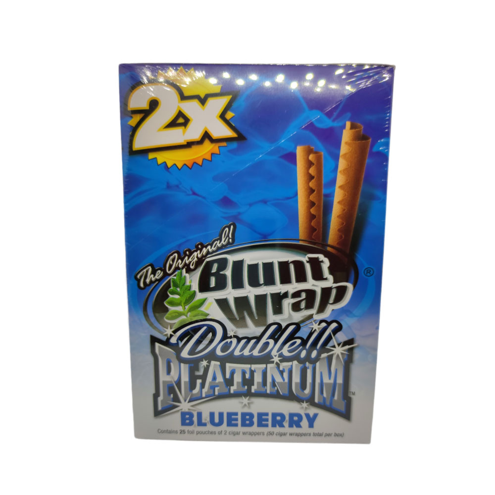Papel para cigarrillo Blunt Wrap double Platinum Blueberry x 25
