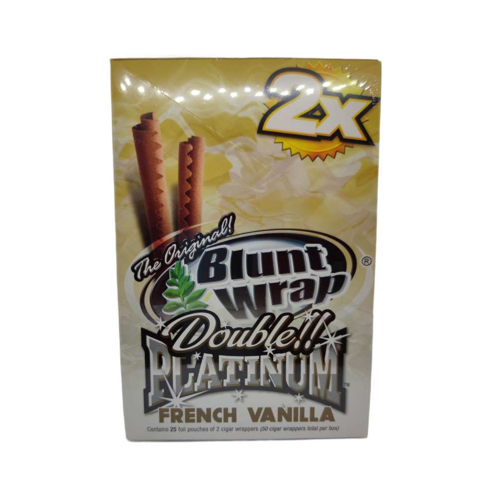 Papel para cigarrillo Blunt Wrap double Platinum French Vainilla x 25