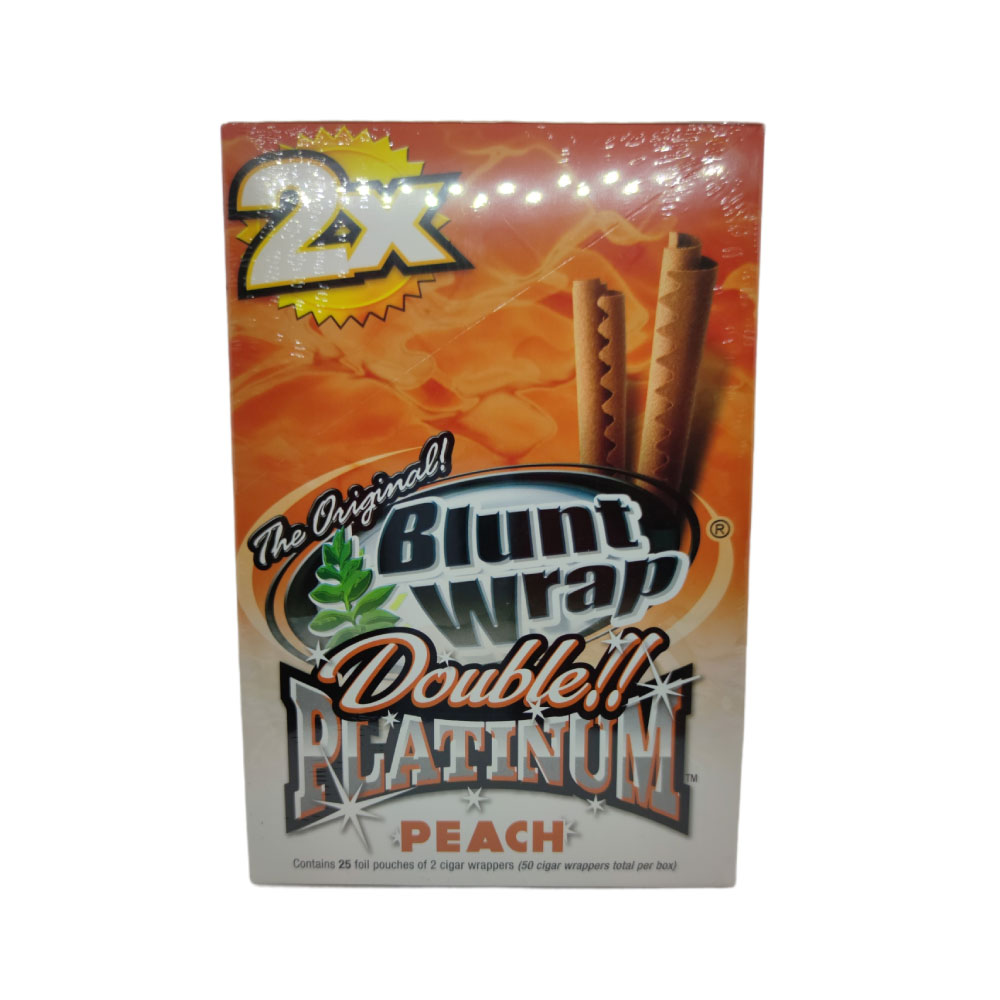 Papel para cigarrillo Blunt Wrap double Platinum Peach x 25