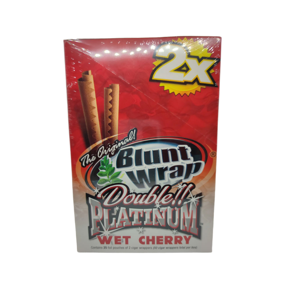 Papel para cigarrillo Blunt Wrap double Platinum Wet Cherry x 25