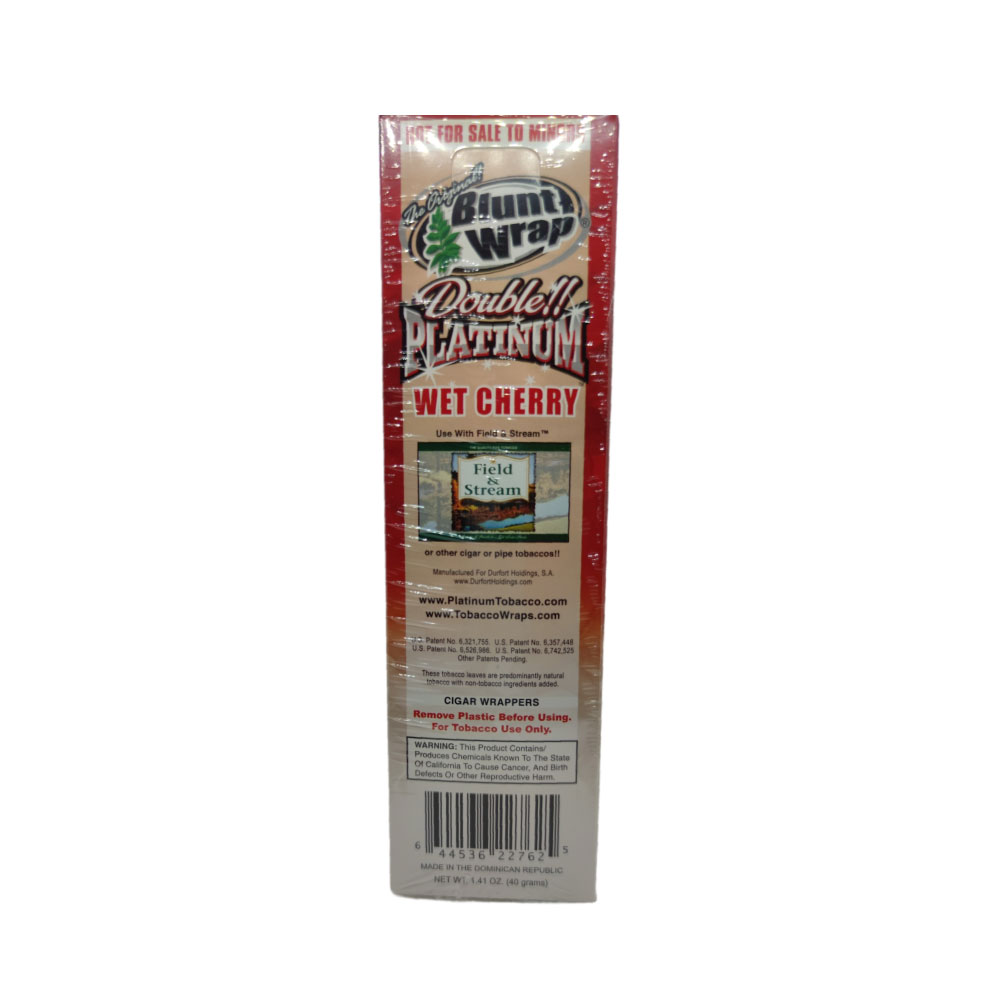 Papel para cigarrillo Blunt Wrap double Platinum Wet Cherry x 25 - Imagen 2