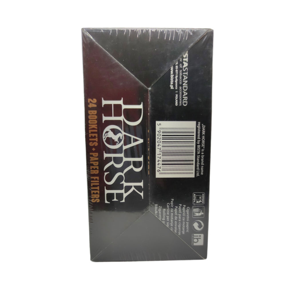 Papel para cigarrillo Dark Horse Black 1 1/4 x 24 + filtros x 24 - Imagen 2