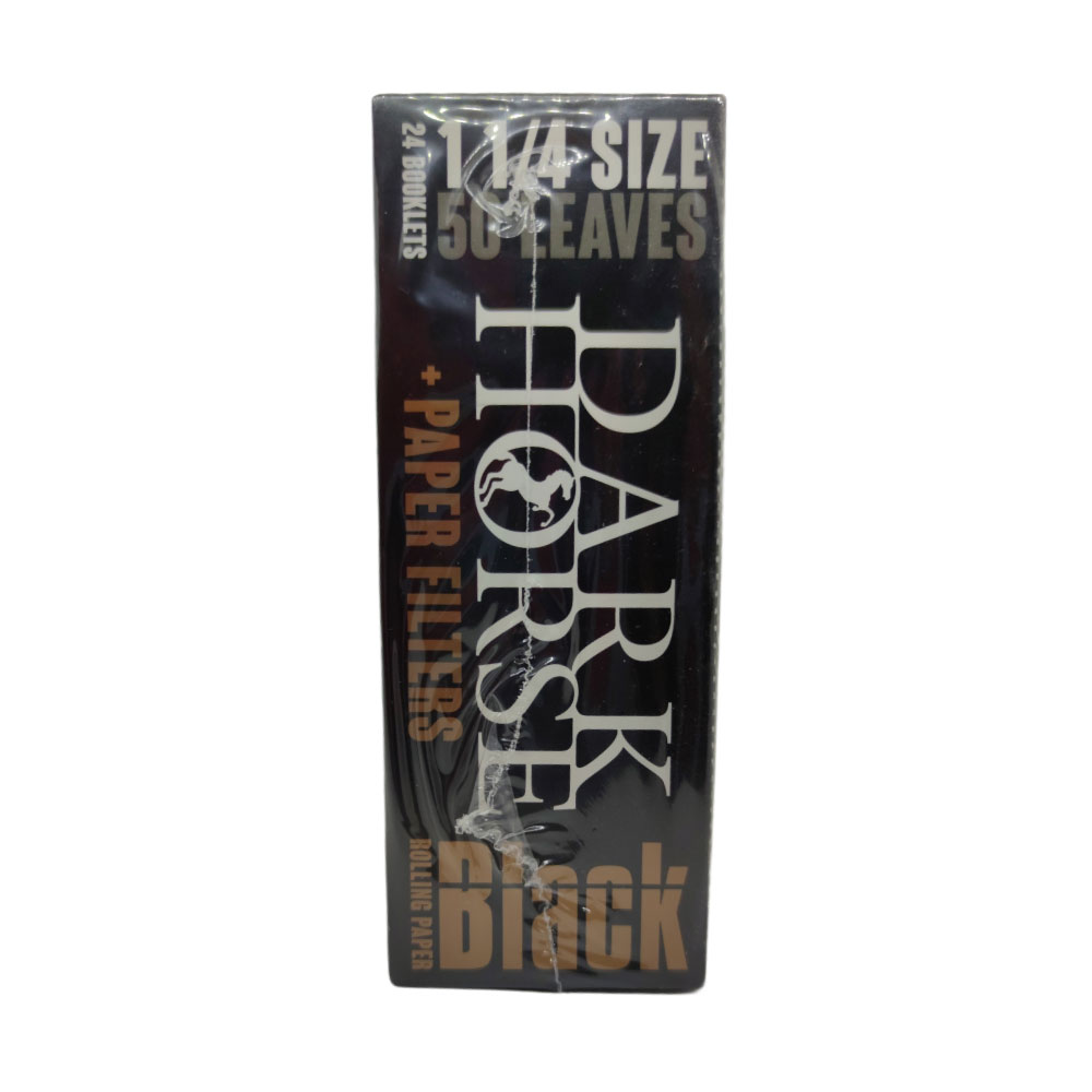 Papel para cigarrillo Dark Horse Black 1 1/4 x 24 + filtros x 24 - Imagen 3
