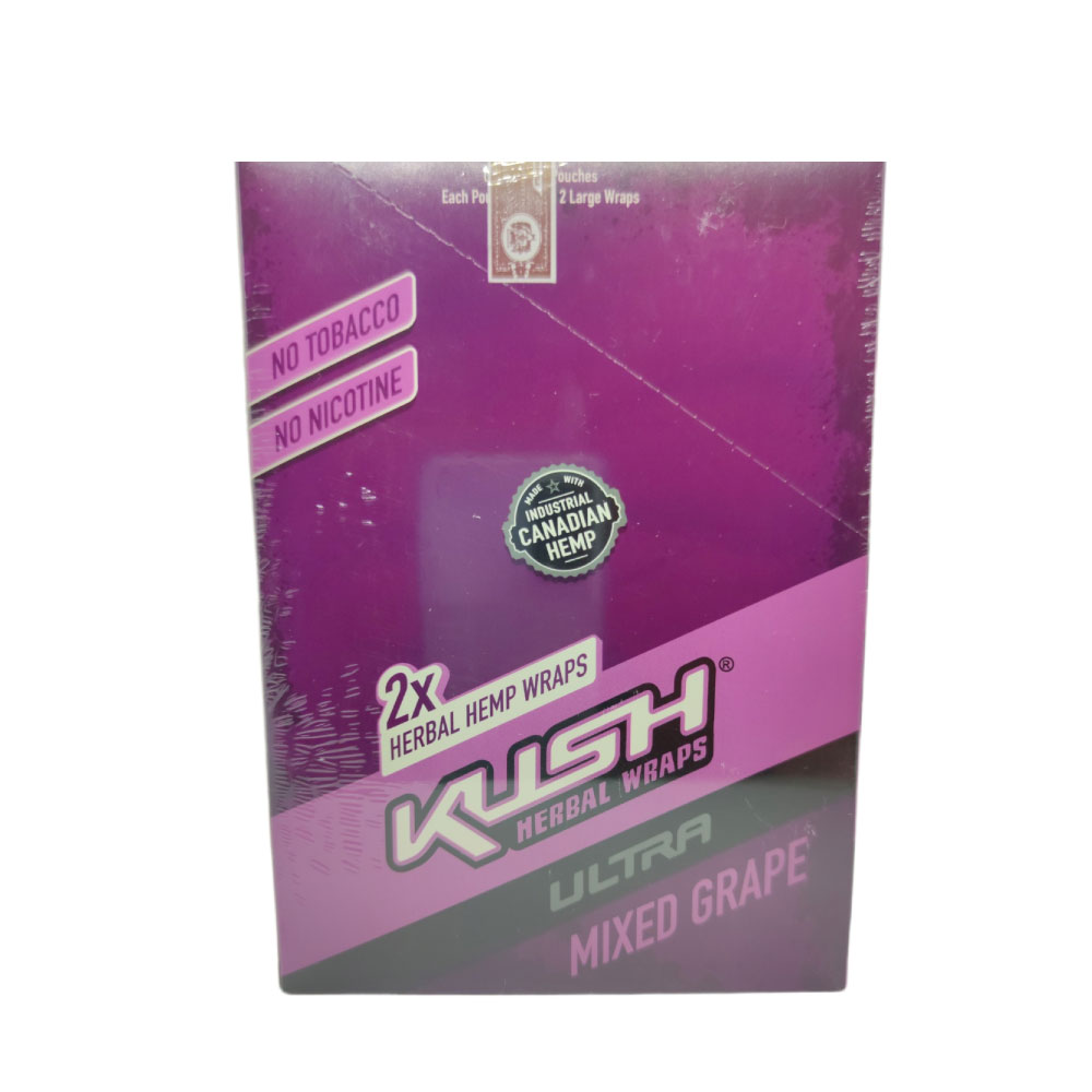 Papel para cigarrillo Kush Blunt Wrap Herbal Blend Grape x 25 - Imagen 2