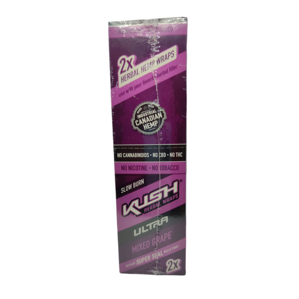 Papel para cigarrillo Kush Blunt Wrap Herbal Blend Grape x 25 - Imagen 3