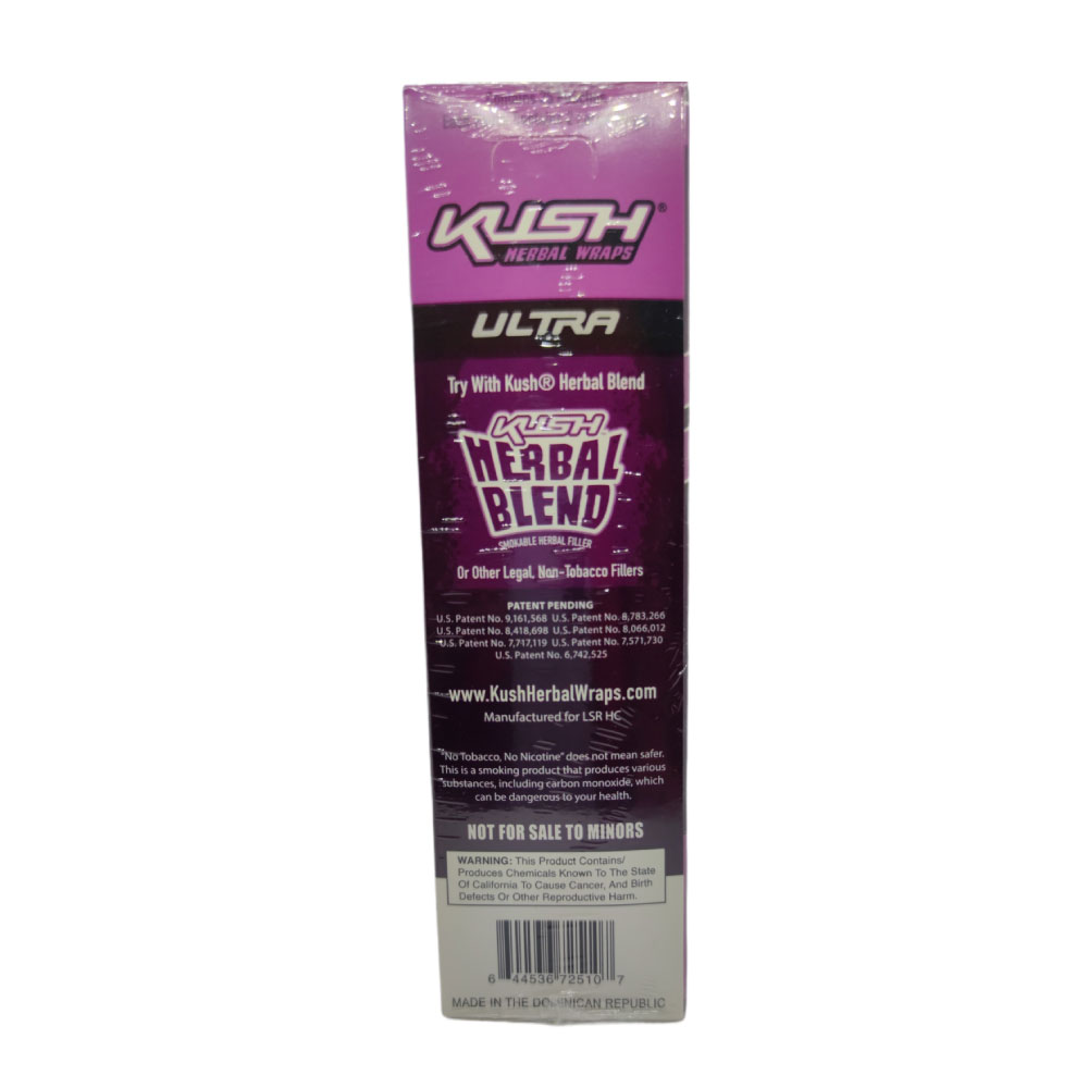 Papel para cigarrillo Kush Blunt Wrap Herbal Blend Grape x 25 - Imagen 4