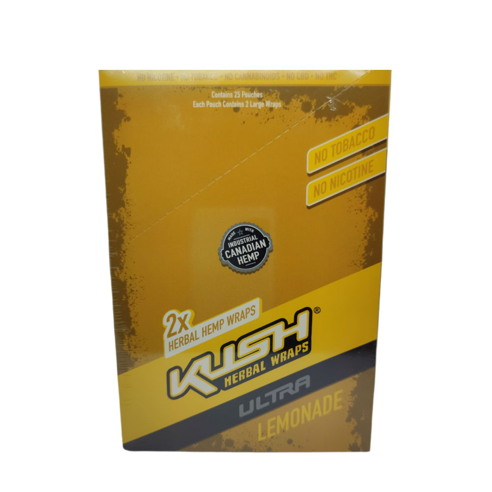 Papel para cigarrillo Kush Blunt Wrap Herbal Blend Limonada x 25 - Imagen 2