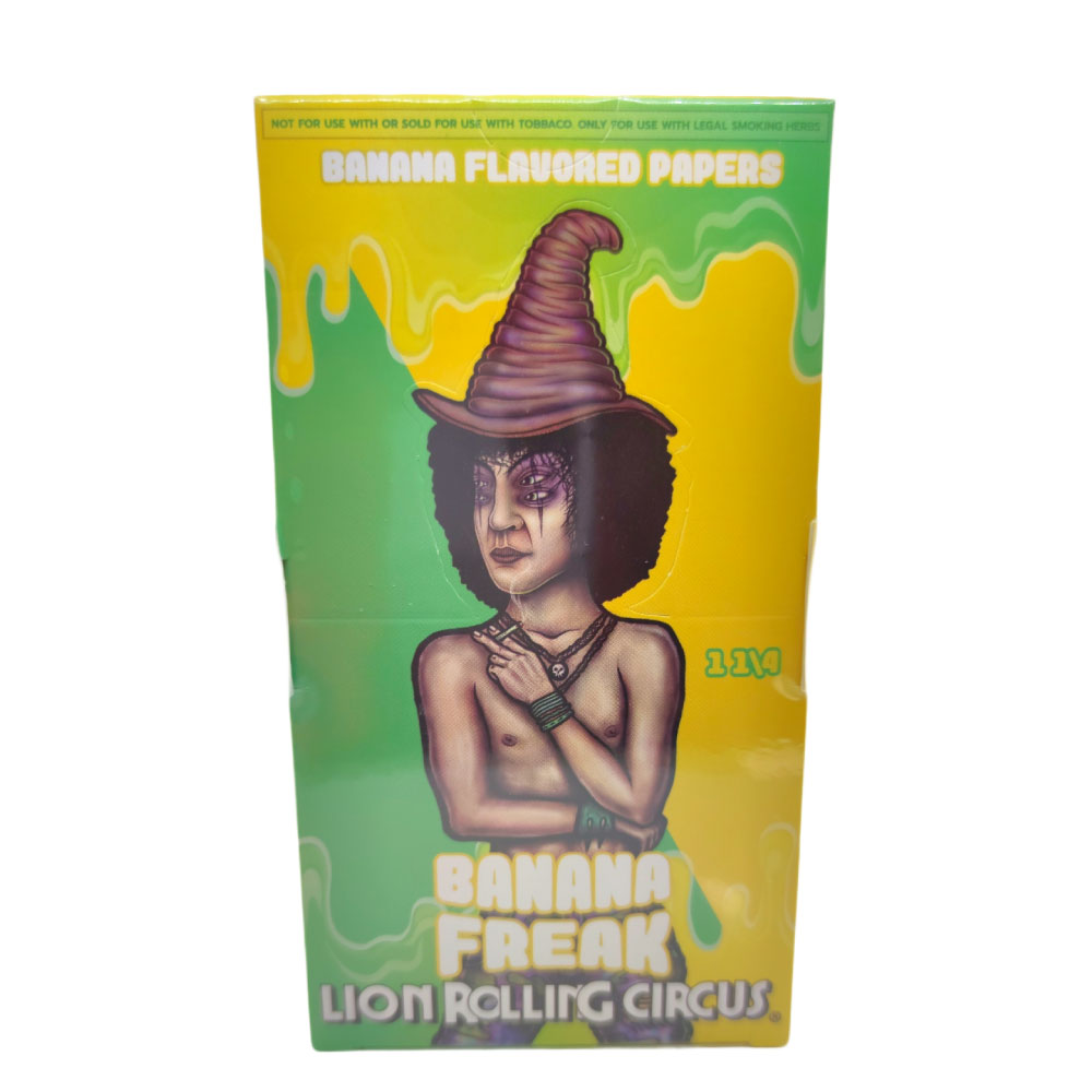 Papel para cigarrillo Lion Rolling Circus 1 1/4 banana x 25 - Imagen 2