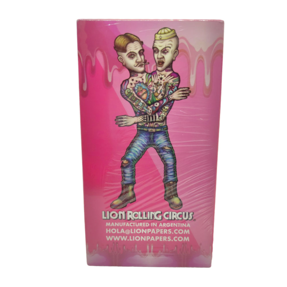 Papel para cigarrillo Lion Rolling Circus 1 1/4 bubble gum x 25 - Imagen 3