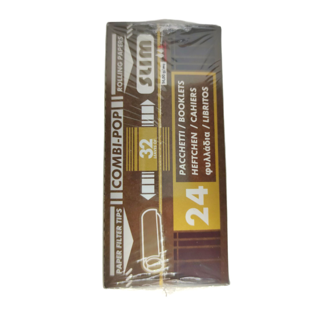 Papel para cigarrillo Pop Filter + Tips Slim brown x 24 - Imagen 3