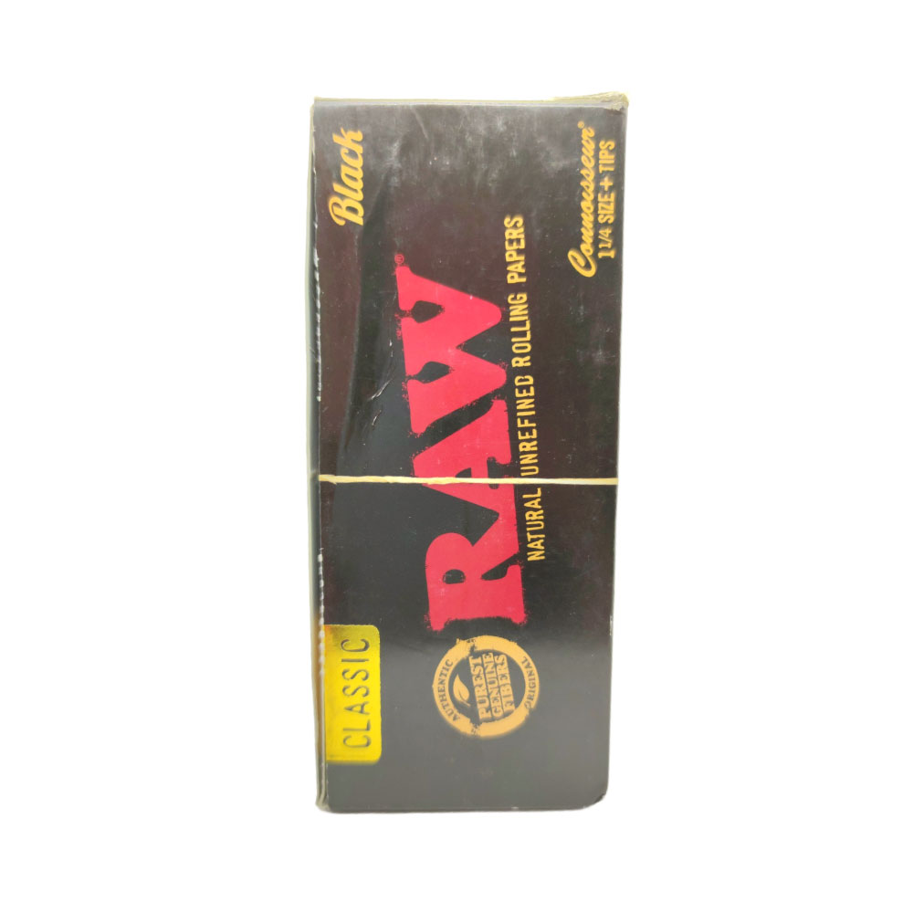 Papel para cigarrillo Raw Classic Black 1 1/4 + tips x 24 - Imagen 4