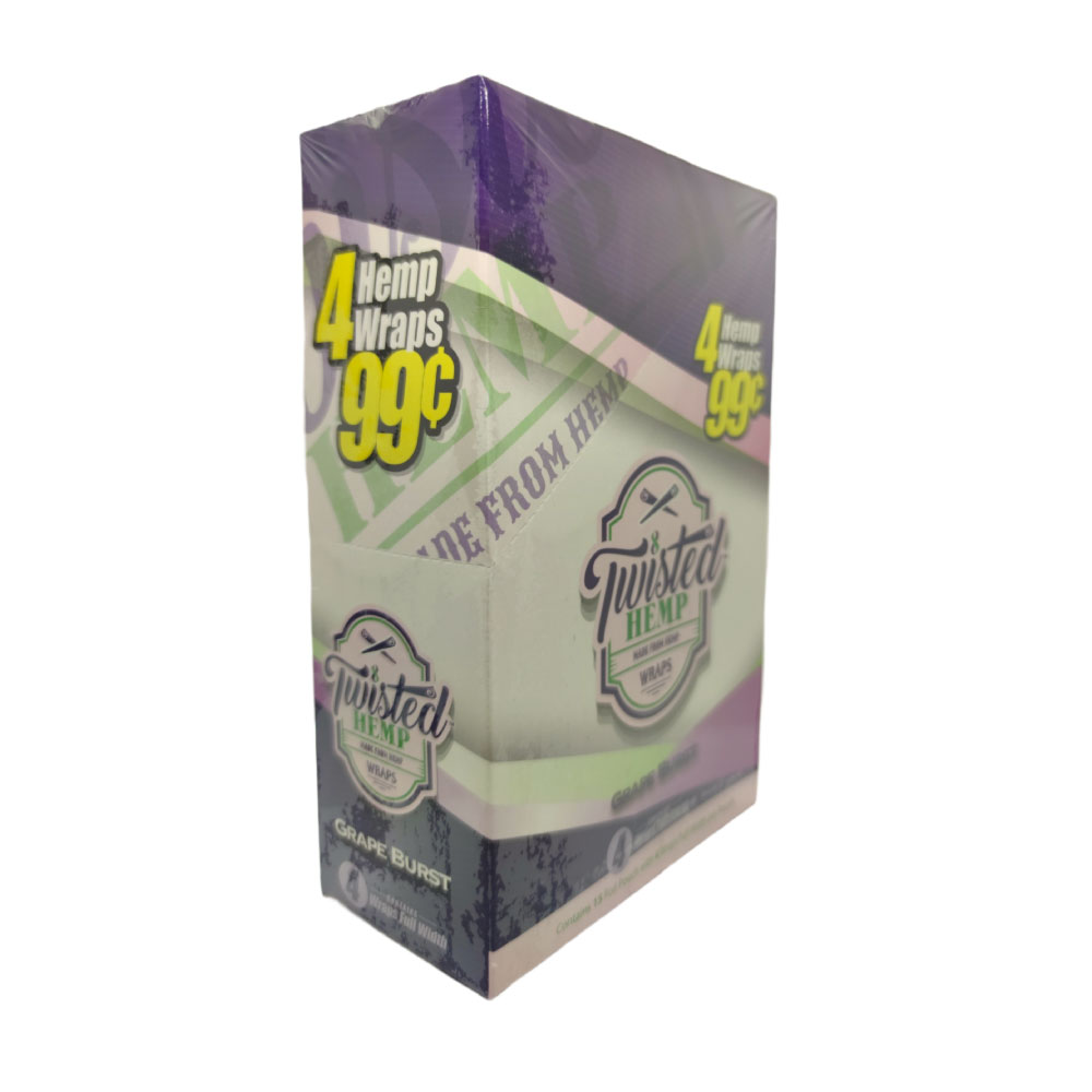 Papel para cigarrillo Twisted Hemp Wraps Grape Burst caja x 15 - Imagen 2