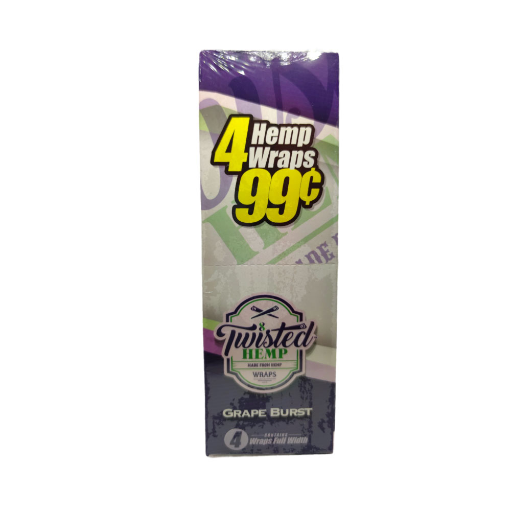 Papel para cigarrillo Twisted Hemp Wraps Grape Burst caja x 15 - Imagen 4
