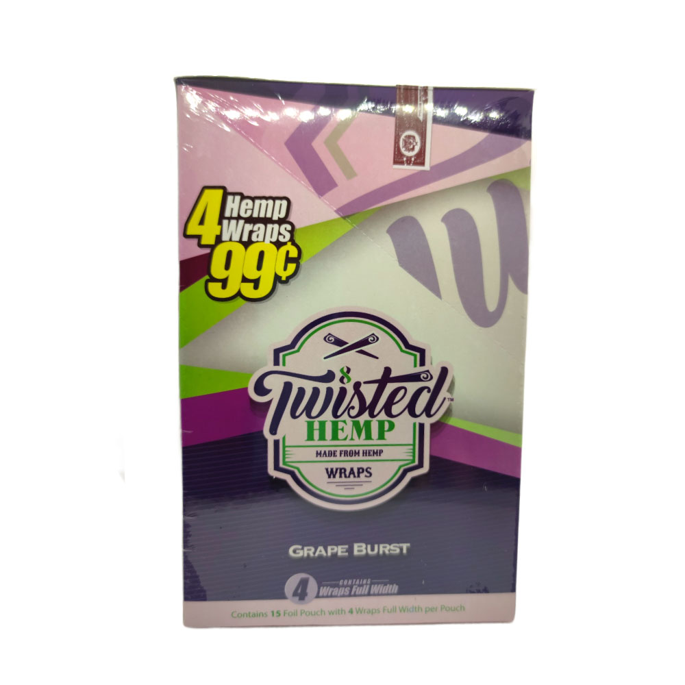 Papel para cigarrillo Twisted Hemp Wraps Grape Burst caja x 15 - Imagen 5