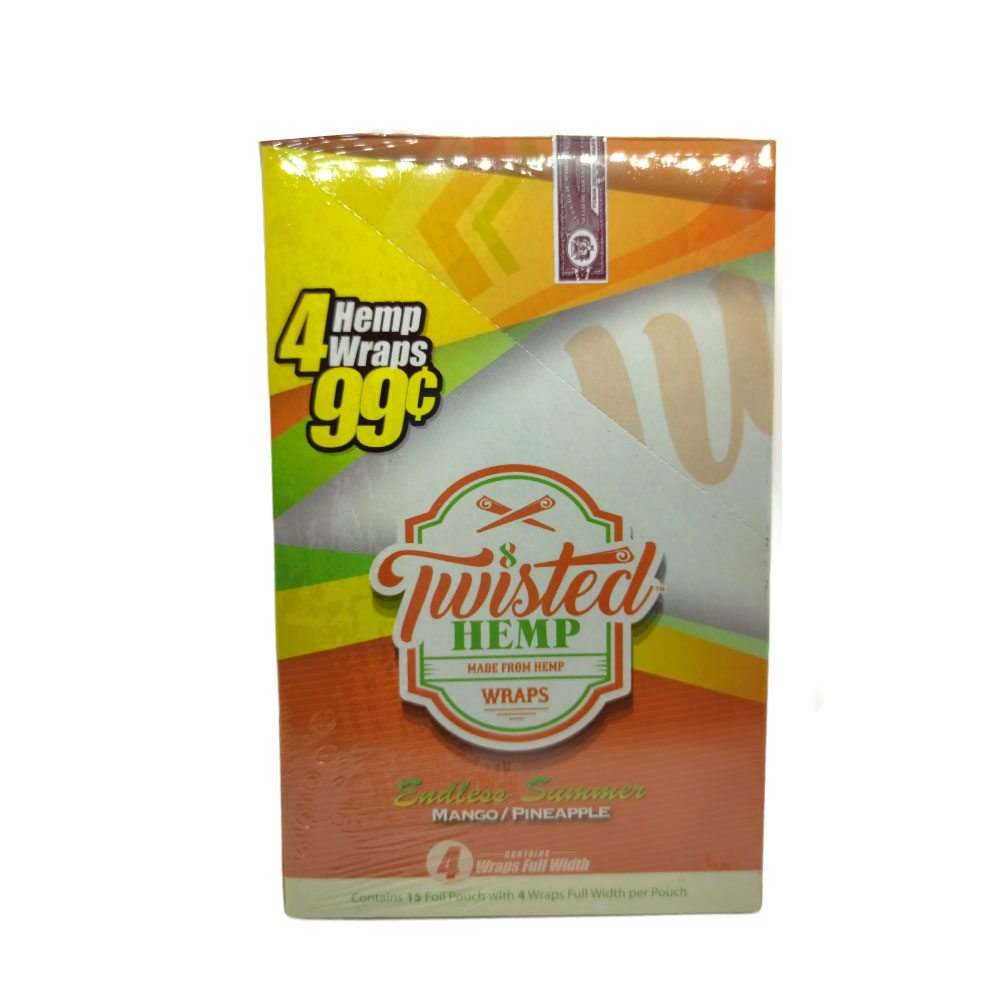 Papel para cigarrillo Twisted Hemp Wraps Mango Pineapple caja x 15 - Imagen 4