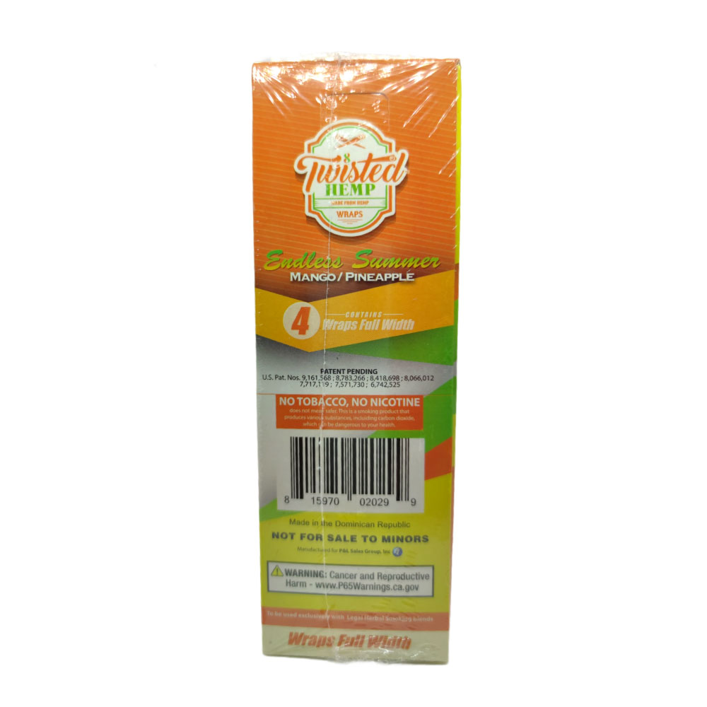 Papel para cigarrillo Twisted Hemp Wraps Mango Pineapple caja x 15 - Imagen 5
